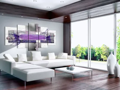 Produktbild von Akustikbild Abstrakt 200x100 cm Bilder Akustikschaum Hochleistungsschallabsorber Schallschutz Leinwand 5 tlg Wandbild Raumakustik Schalldämmung 020101-194
