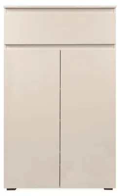 Image de CALICOSY - Armoire à chaussures 2 portes et 1 tiroir cachemire H131 cm - ELVA