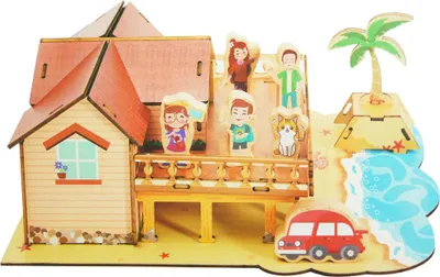 Obrázek produktu pro Domeček na pláži 3D dřevěné puzzle DIY