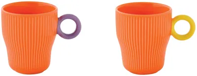 Imagen del producto de Juego de dos tazas de porcelana Twist & Match, color naranja