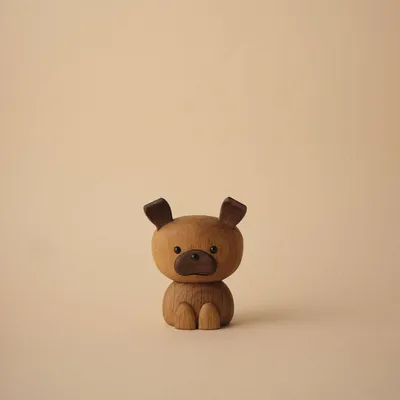 Produktbild von Lucie Kaas - Holzfigur Hund Buller, Eichenholz