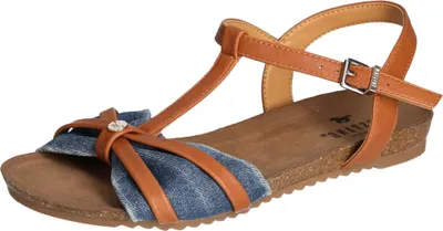 Produktbild von Mustang Damen Sandale T-Steg Schnalle Kreuzriemen 1307-814, Größe:40 EU, Farbe:Blau