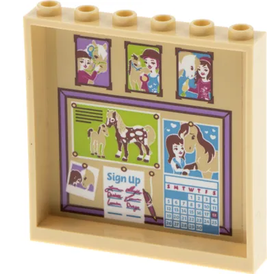Produktbild von 1x Lego Panele 1x6x5 beige Sticker Pferde Bilder Kalender Friends 59349pb156