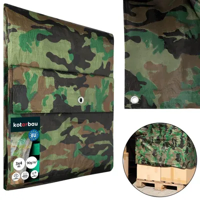 Image de KOTARBAU® Bâche de Protection Extérieur 3 x 4 m Camouflage 90 g/m² Polyéthylène Bâche Anti UV Bache Remorque Bache Impermeable Exterieu, productTiles.product.images.aiGenerated