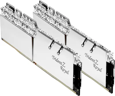 Produktbild von DIMM 32 GB DDR4-3600 (2x 16 GB) Dual-Kit (silber, F4-3600C16D-32GTRSC, Trident Z Royal, INTEL XMP)