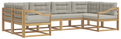 Produktbild von vidaXL Outdoor-Sofagarnitur 6 stk. Weiß und Hellgrau