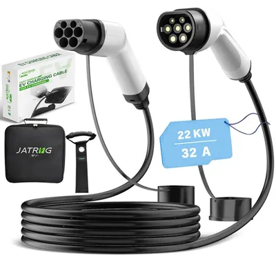 Image de Câble de recharge de 10 mètres, 32 ampères, triphasé, pour véhicules électriques (EV), 22 kW