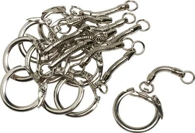 Produktbild von Schlüsselring mit Kette, Ø 2 cm, silberfarben, 10 Stk.