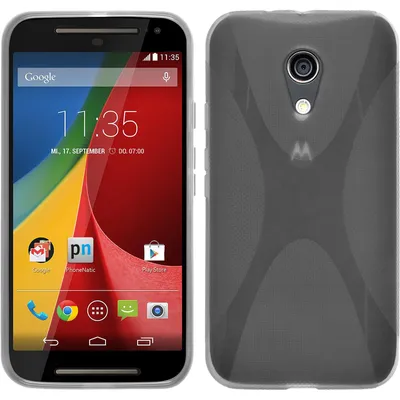 Produktbild von PhoneNatic Case kompatibel mit Motorola Moto G 2014 2. Generation - clear Silikon Hülle X-Style + 2 Schutzfolien