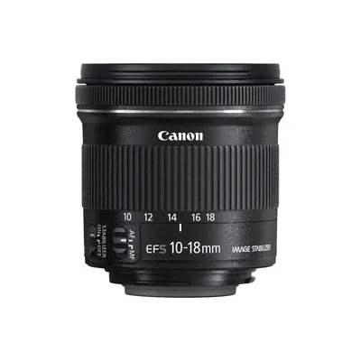 A product shot of a camera lens against a white background.