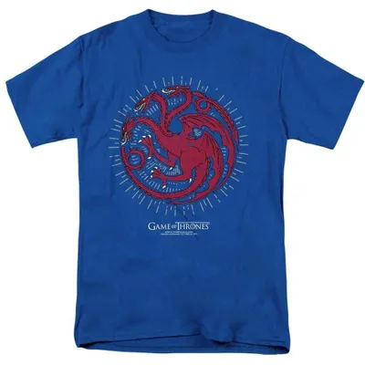 Produktbild von Game Of Thrones - "Targaryen Brust" T-Shirt für Herren/Damen Uni TV39004 (XXL) (Königsblau), KI-generiertes Bild