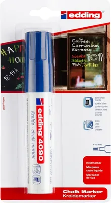 Immagine prodotto di Pennarello a gesso edding 4090 4-15 mm blu Confezione da 6