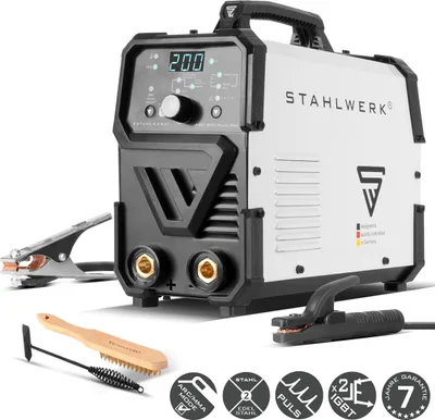 Produktbild von STAHLWERK Elektroden-Schweißgerät ARC 200 Puls Pro – Schweißen ohne Schutzgas, kompakter MMA, E-Hand, Lift-TIG Inverter mit 200A, Hot Start, Arc Force