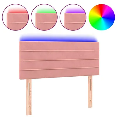 Produktbild von vidaXL LED Kopfteil Rosa 80x5x78/88 cm Samt