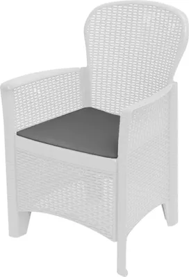 Produktbild von Gartenstuhl Como, Gartensitz, Gartensessel in Rattan-Optik, 100 %  Italy, 60x58h89 cm, Weiß