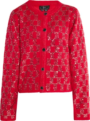 Immagine prodotto di Giacca da donna NAEMI, lavorata a maglia, colore rosso, taglia XS/S