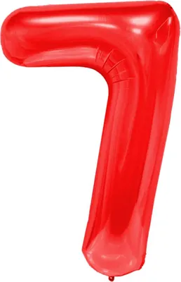 Produktbild von Folienballon Zahl 7, ca. 100 cm, rot