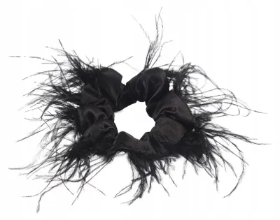 Produktbild von Donegal Haargummi Scrunchie Federn Schwarz 1 Stück