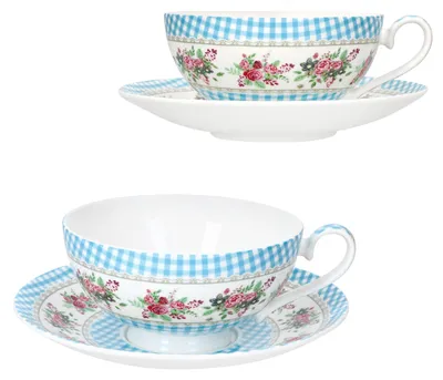 Zdjęcie produktu dla MamboCat Blossoms Blue filiżanka 0,3 l + spodek 2 szt. kwiaty