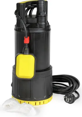 Produktbild von Wiltec Tauchpumpe mit Schwimmerschalter 1000 W, Tiefbrunnenpumpe bis 7 m Tiefe, Brunnenpumpe 30 m Förderhöhe, Wasserpumpe für Klarwasser