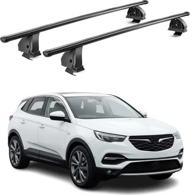 Image de Barres de toit transversales acier pour Opel Grandland X 2017-2026 Noir 2Pcs