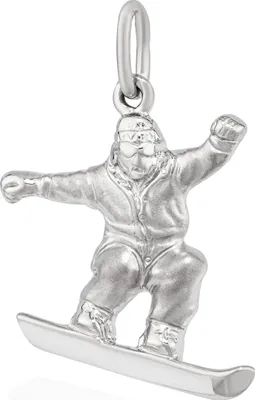 Produktbild von NKlaus Kettenanhänger Snowboarder 925 Silber rhodiniert Wintersport Silberanhänger 13787