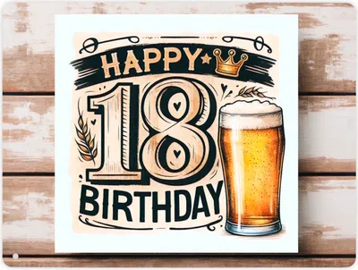 Produktbild von 18. Geburtstag Bier Metallschild XL in 21x28 cm mit Spruch Happy Birthday 18