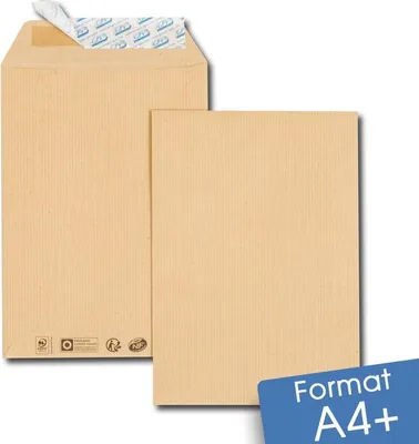 Image de Lot de 250 enveloppes kraft brun a4+ auto-adhésives 260x330 mm