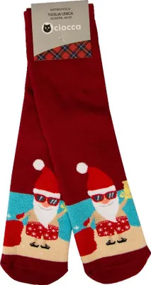 Produktbild von CIOCCA Herrensocken, ein Paar kurze, rutschfeste Weihnachtssocken aus Baumwollmischung, Artikel CNU016A, Piede 40 - 45, Cotone 80%,Poliammide 19%,Elasthan 1%
