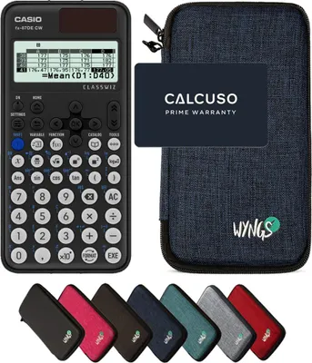 Produktbild von Casio fx-87DE CW ClassWiz inkl. WYNGS Schutztasche Blau - Wissenschaftlicher Taschenrechner - Basic Set