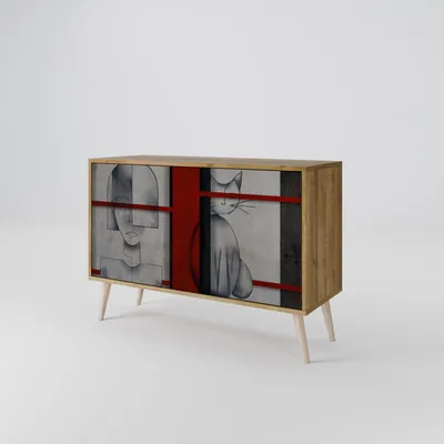 Immagine prodotto di Cassettiera Spacerebels a 2 ante - credenza cassettiera - credenza alta - mobile guardaroba - soggiorno camera da letto - 57,5×111×42 (HxLxP)