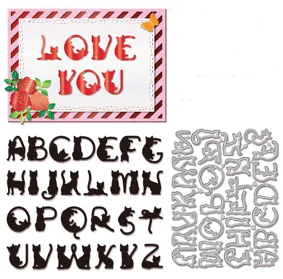 Productafbeelding van Stansjablonen: Kattenalfabet - Metalen stansjablonen voor scrapbooking en kaartontwerp - Knutselaccessoires voor fotoboeken