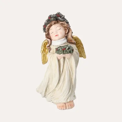 Immagine prodotto di KEYHOMESTORE | Scultura Angelo con Portacandele in Resina H. 59cm