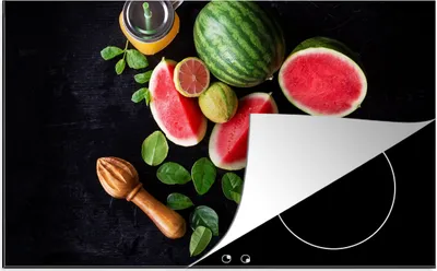 Produktbild von KitchenYeah© Herdabdeckplatte Wassermelone - Smoothie - Obst - Zitronenpresse , 89x51cm, Küche Deko, Glaskeramikkochfeld Herdabdeckung, Abdeckplatte fùr Kochfeld