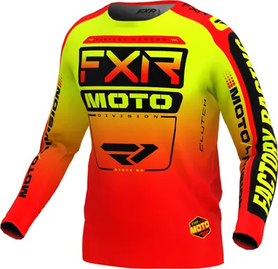 Image de Maillot de motocross FXR Clutch 2024, rouge/jaune/noir, taille XL