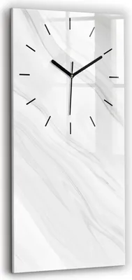 Produktbild von Wallfluent Wanduhr – Stilles Quarzuhrwerk - Uhr Dekoration Wohnzimmer Schlafzimmer Küche - Zifferblatt mit Strichen - schwarze Zeiger - 30x60 cm - Dekorativer Marmor
