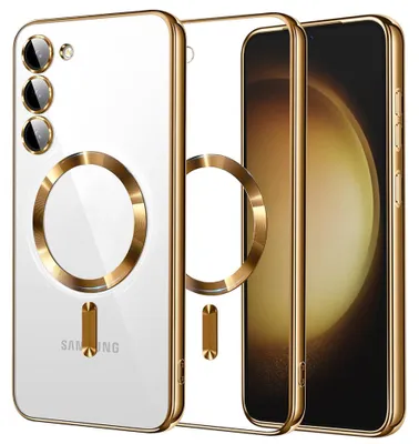 Produktbild von Techsuit Luxury Crystal Back Cover Hülle mit MagSafe für Samsung Galaxy S23 Plus - Gold