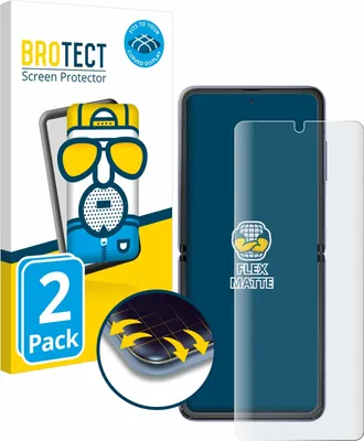 Produktbild von 2x BROTECT Fullscreen Schutzfolie für Samsung Galaxy Z Flip 5G Displayschutz Folie Fullcover Matt Entspiegelungsfolie
