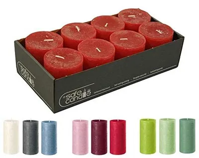 Obrázek produktu pro Rustikální svícny na sloupky – sada 8 kusů, barva rubínová