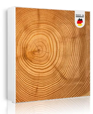 Produktbild von banjado Schlüsselkasten aus Metall, 30x30cm groß mit 32 Haken, als Magnettafel nutzbar, Korpus weiß, Anschlag links, Baumstamm [SKGW2 10289]