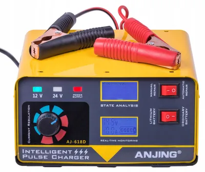 Produktbild von Mikroprozessorgesteuertes Autobatterie-Ladegerät 12/24 V, 20 A, mit Reparaturmodus und LCD-Display