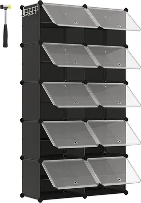 Produktbild von Schuhbox mit 10 Fächern - Organisator - Aufbewahrung - Umweltfreundlich - 32 cm x 165 cm x 125 cm