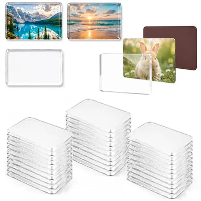 Image de Aimants pour réfrigérateur, rectangulaires, 7,5 x 5,5 cm, lot de 30, adhésifs, pour photos