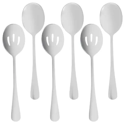 Servierlöffel-Set, 6-teilig, Edelstahl, 22 cm, silber