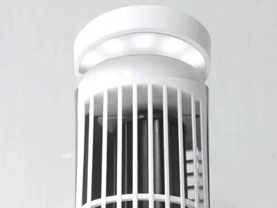Zdjęcie produktu dla Verk 16039 Mini wentylator stojący z oświetleniem LED, 2 prędkości, USB, biały