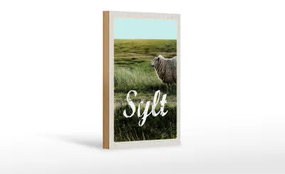 Produktbild von Holzschild Reise 12x18 cm Sylt Insel Urlaub Wiese Schaf Dekoration