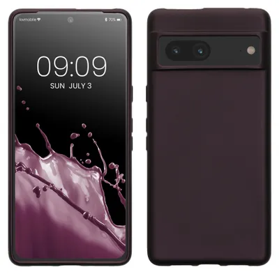Produktbild von kwmobile Handyhülle für Google Pixel 7 Hülle - Silikon Case metallisch schimmernd - Schutzhülle Cover - Metallic Brombeere