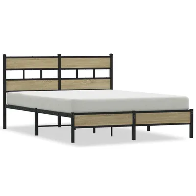 Produktbild von vidaXL Bettgestell ohne Matratze Sonoma-Eiche 160x200 cm Holzwerkstoff