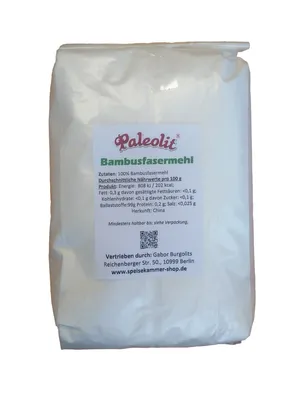 Produktbild von Paleolit Bambusfasermehl Bambusfasern zum Backen 500g Bambusmehl / glutenfrei / paleo / ballaststoffreich