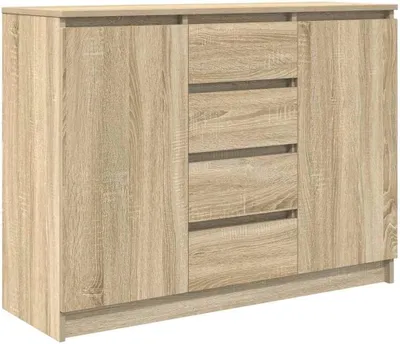 Produktbild von Sideboard – Schrank aus Eiche – Aufbewahrungsmöbel – Kommode mit Schubladen und Türen – 100,5 x 35 x 76 cm